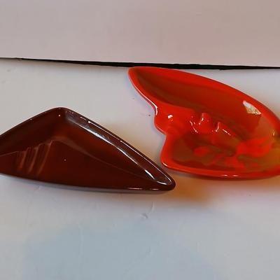 Mid-Century Modern Ceramic Ashtrays – Retro Abstract Pair