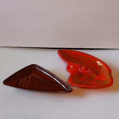 Mid-Century Modern Ceramic Ashtrays – Retro Abstract Pair