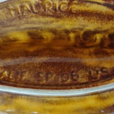 First National Bank Greeley Colorado Metal Coin Bank & Mid-Century Glazed Ashtray