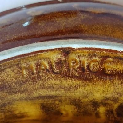 First National Bank Greeley Colorado Metal Coin Bank & Mid-Century Glazed Ashtray
