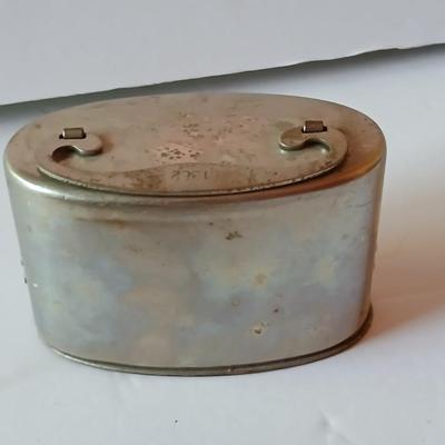 First National Bank Greeley Colorado Metal Coin Bank & Mid-Century Glazed Ashtray