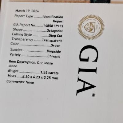 GIA CERTIFIED DIOPSIDE