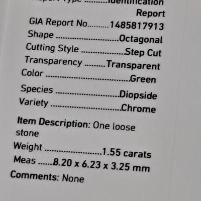 GIA CERTIFIED DIOPSIDE