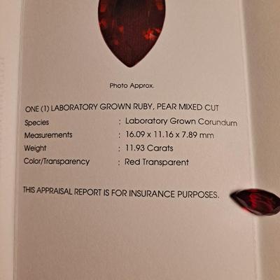 IGI CERTIFIED LAB GROWN SAPPHIRE 11.93CTS