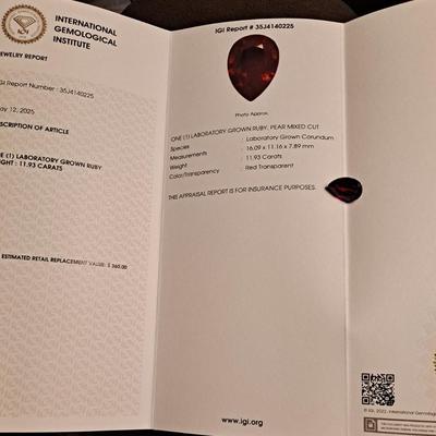 IGI CERTIFIED LAB GROWN SAPPHIRE 11.93CTS