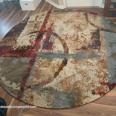 Unique Loom 8 Ft Round Area Rug – Coffee Shop Collection (Beige 1774A)