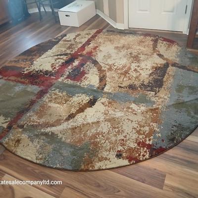 Unique Loom 8 Ft Round Area Rug – Coffee Shop Collection (Beige 1774A)