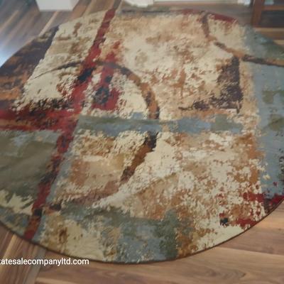 Unique Loom 8 Ft Round Area Rug – Coffee Shop Collection (Beige 1774A)