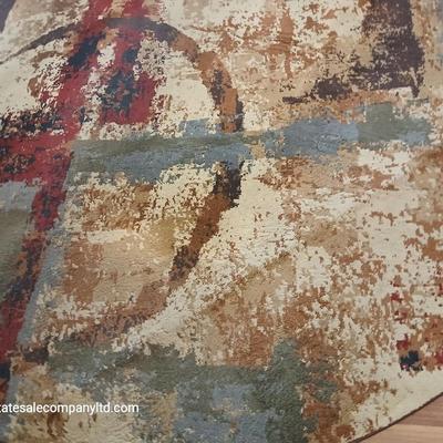 Unique Loom 8 Ft Round Area Rug – Coffee Shop Collection (Beige 1774A)
