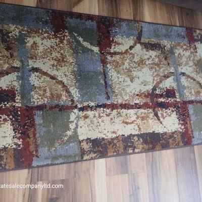 Set of 2 Modern Geometric Area Rugs – Runner & Round