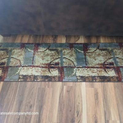 Set of 2 Modern Geometric Area Rugs – Runner & Round