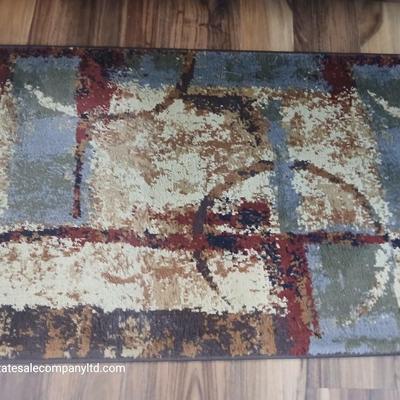 Set of 2 Modern Geometric Area Rugs – Runner & Round