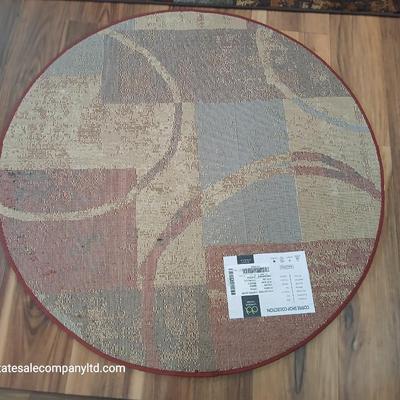 Set of 2 Modern Geometric Area Rugs – Runner & Round