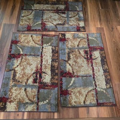Set of 3 Matching Accent Rugs – Unique Loom Coffee Shop Collection (Beige 1774)
