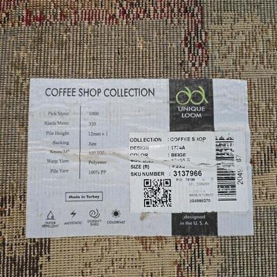 Set of 3 Matching Accent Rugs – Unique Loom Coffee Shop Collection (Beige 1774)