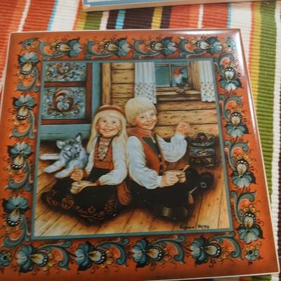 Charming Scandinavian Kitchen Decor Lot – Swedish Cookbook, Tiles, Linens & More
