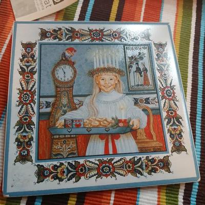 Charming Scandinavian Kitchen Decor Lot – Swedish Cookbook, Tiles, Linens & More