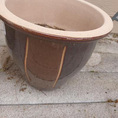 Two Large Outdoor Ceramic Planter Pair – Glazed Garden Pots