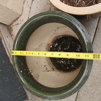 Two Large Outdoor Ceramic Planter Pair – Glazed Garden Pots