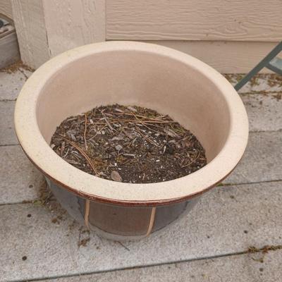 Two Large Outdoor Ceramic Planter Pair – Glazed Garden Pots