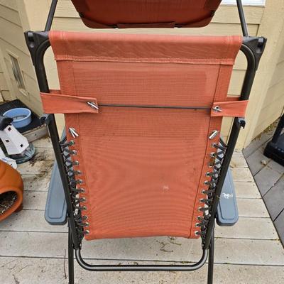 Outdoor Patio Lot – Terracotta Chiminea Planter & Bliss Zero Gravity Recliner