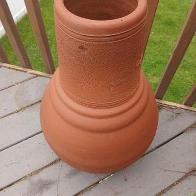 Outdoor Patio Lot – Terracotta Chiminea Planter & Bliss Zero Gravity Recliner