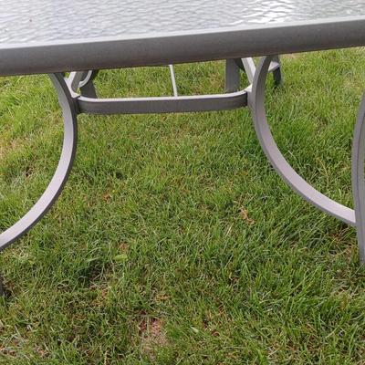 6-Piece Outdoor Patio Set – Glass Top Table & Cushioned Chairs