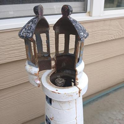 Decorative Outdoor Lighthouse Pair – Cast Iron & Resin Garden Statues