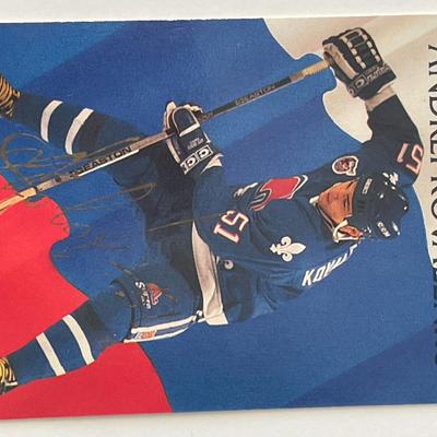 Quebec Nordiques Andrei Kovalenko 1993 Pro Set #223 signed trading card
