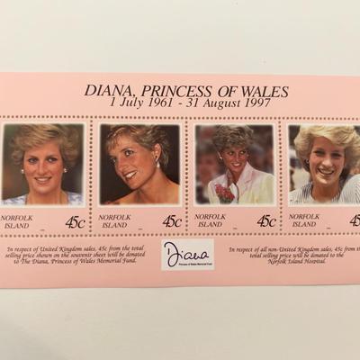 Norfolk Island Diana Princess of Wales commemorative stamp set