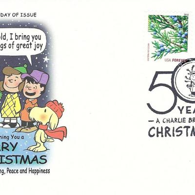 Wishing You a Merry Christmas - A Charlie Brown Christmas 50 Years Celebration FDC
