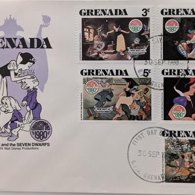 Grenada 1980 Christmas Snow White Commemorative First Day Cover