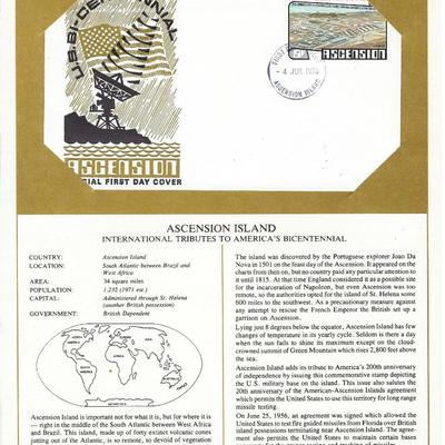 Ascension Island - International Tributes to America's Bicentennial FDC