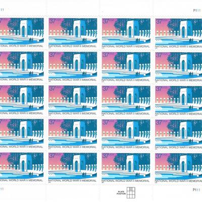 National World War 2 Memorial USA Stamp Sheet