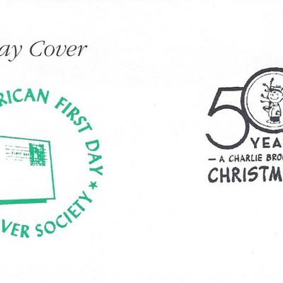 American First Day Cover Society - A Charlie Brown Christmas 50 Years Celebration FDC