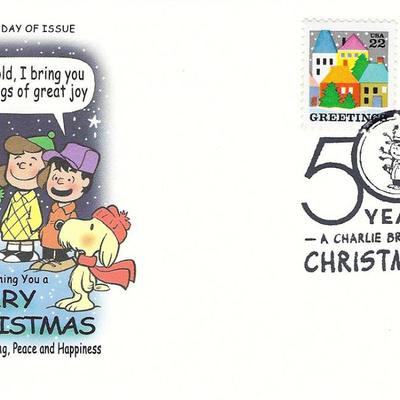 Wishing You a Merry Christmas - A Charlie Brown Christmas 50 Years Celebration FDC