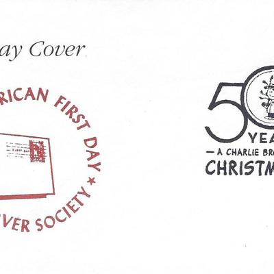 American First Day Cover Society - A Charlie Brown Christmas 50 Years Celebration FDC
