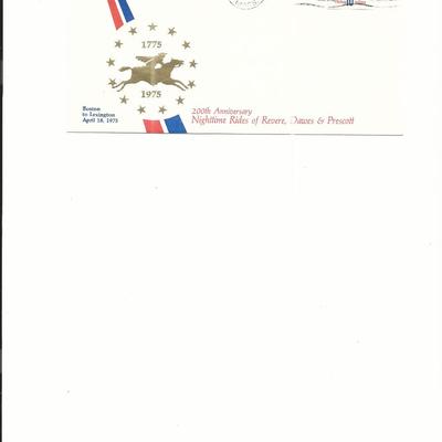 Boston, MA - First Day Cover - 200th Nighttime Rides of Revere, Dawes & Prescott - 1975