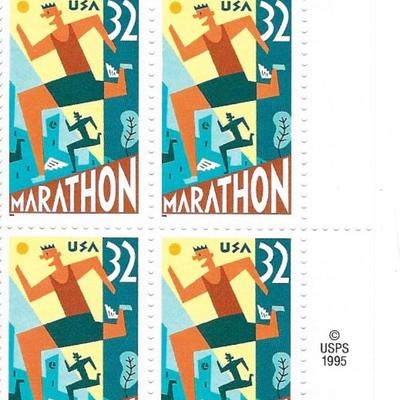 1995 Marathon stamps plate block