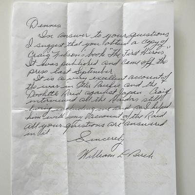 WWII USAAF 2nd Lt. William Birch signed letter