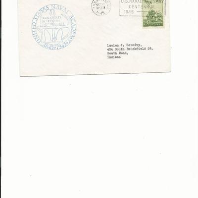 U.S. Naval Academy Centennial - First Day Cover - Annapolis, MD - 1945