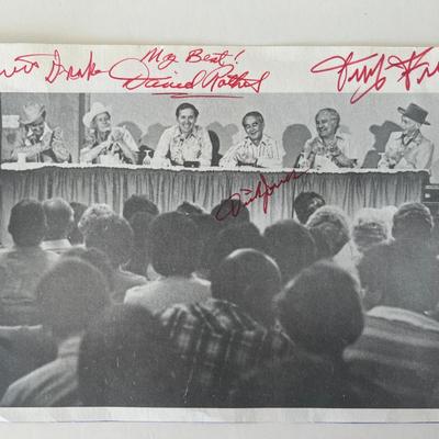 Hank Worden and various artists signed photo