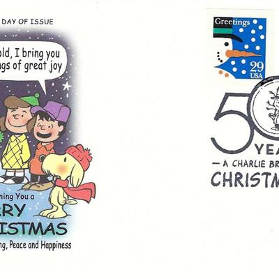 Wishing You a Merry Christmas - A Charlie Brown Christmas 50 Years Celebration FDC