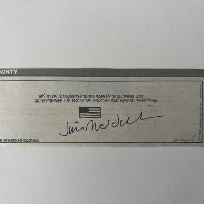 Cartoonist Jim Meddick original signature