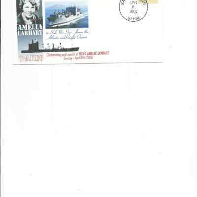 USNS Amelia Earhart - Christening and Launch - First Day Cover - San Diego - 2008