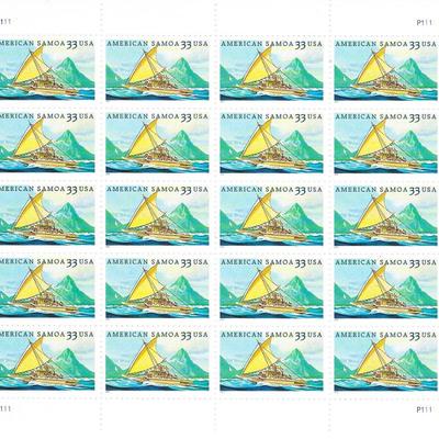 American Samoa USA Stamp Sheet