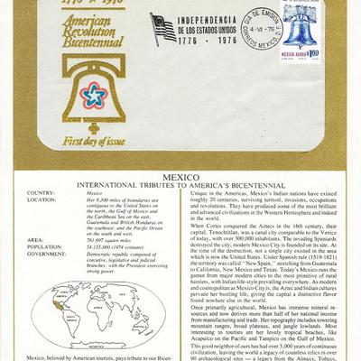 Mexico - International Tributes to America's Bicentennial FDC