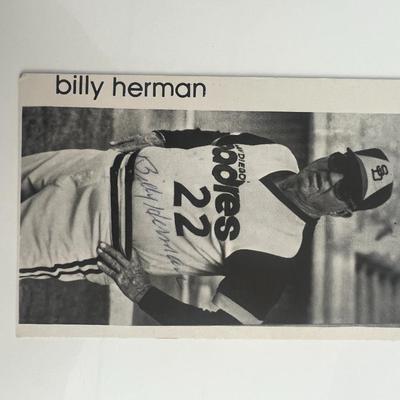 San Diego Padres Billy Herman signed baseball card