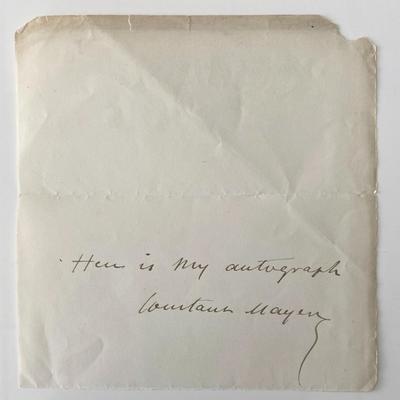 French artist Constant Mayer signed note