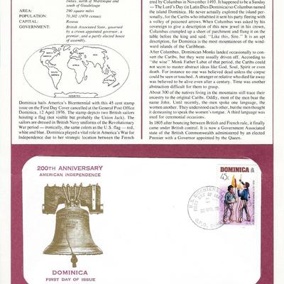 Dominica - International Tributes to America's Bicentennial FDC